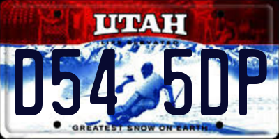 UT license plate D545DP