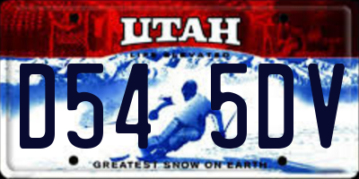 UT license plate D545DV