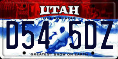 UT license plate D545DZ