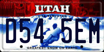 UT license plate D545EM