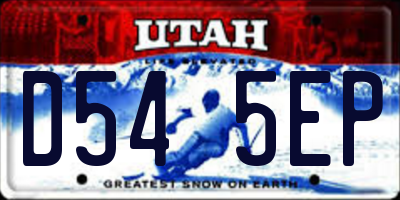 UT license plate D545EP