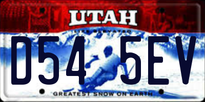 UT license plate D545EV