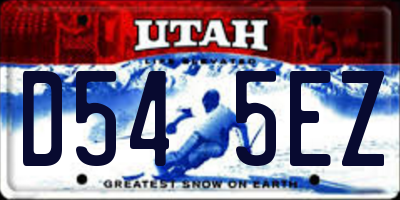 UT license plate D545EZ