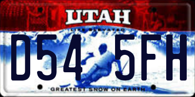 UT license plate D545FH