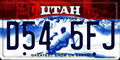 UT license plate D545FJ