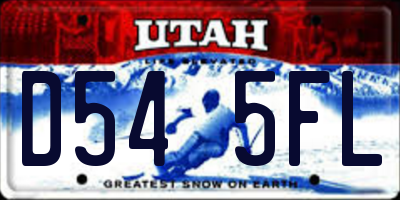 UT license plate D545FL