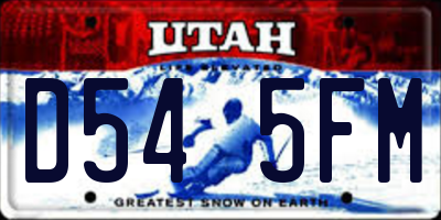 UT license plate D545FM