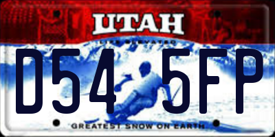 UT license plate D545FP