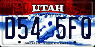 UT license plate D545FQ