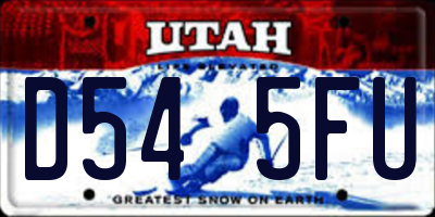 UT license plate D545FU