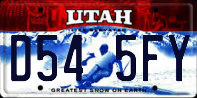UT license plate D545FY