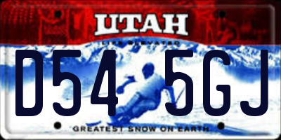 UT license plate D545GJ