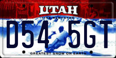 UT license plate D545GT