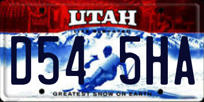 UT license plate D545HA