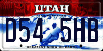 UT license plate D545HB