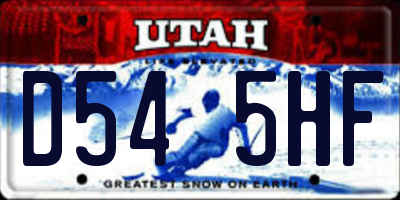 UT license plate D545HF