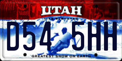 UT license plate D545HH
