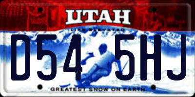 UT license plate D545HJ