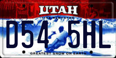 UT license plate D545HL
