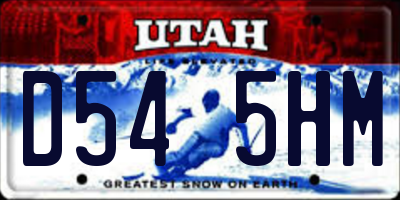 UT license plate D545HM