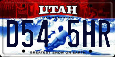 UT license plate D545HR