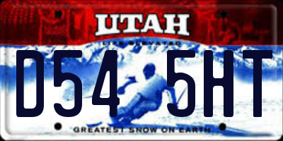UT license plate D545HT
