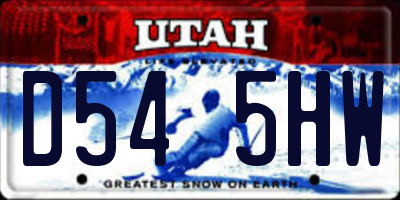 UT license plate D545HW