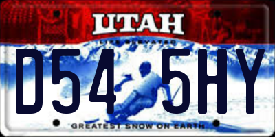 UT license plate D545HY