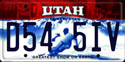 UT license plate D545IV