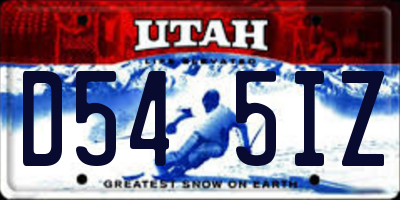 UT license plate D545IZ