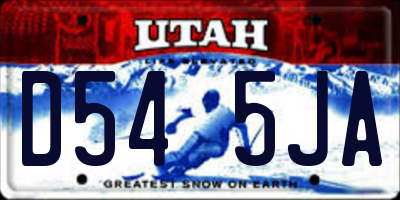 UT license plate D545JA
