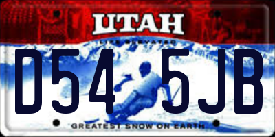 UT license plate D545JB