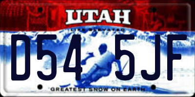 UT license plate D545JF