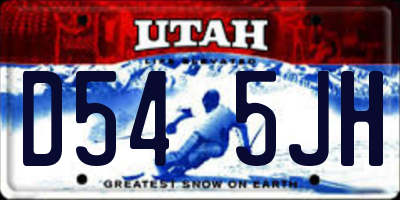 UT license plate D545JH