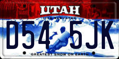UT license plate D545JK