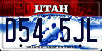 UT license plate D545JL