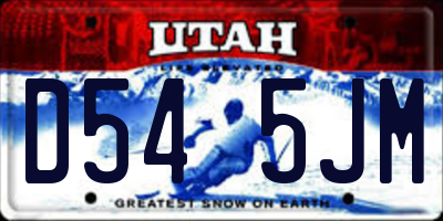 UT license plate D545JM