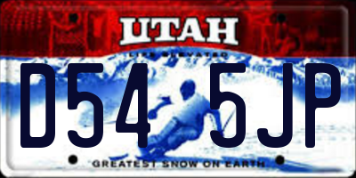 UT license plate D545JP