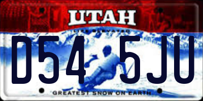 UT license plate D545JU