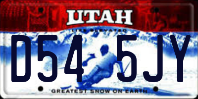 UT license plate D545JY