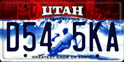 UT license plate D545KA