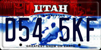 UT license plate D545KF