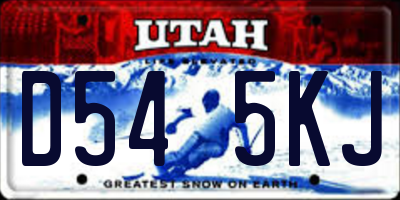 UT license plate D545KJ