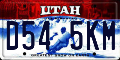 UT license plate D545KM