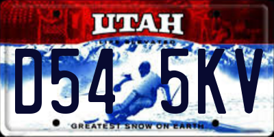 UT license plate D545KV