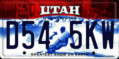UT license plate D545KW