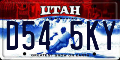 UT license plate D545KY