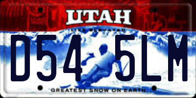 UT license plate D545LM