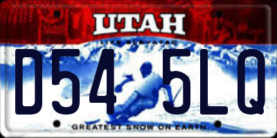 UT license plate D545LQ