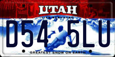 UT license plate D545LU